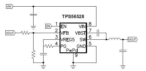 TPS56528's Typical Application Circuit